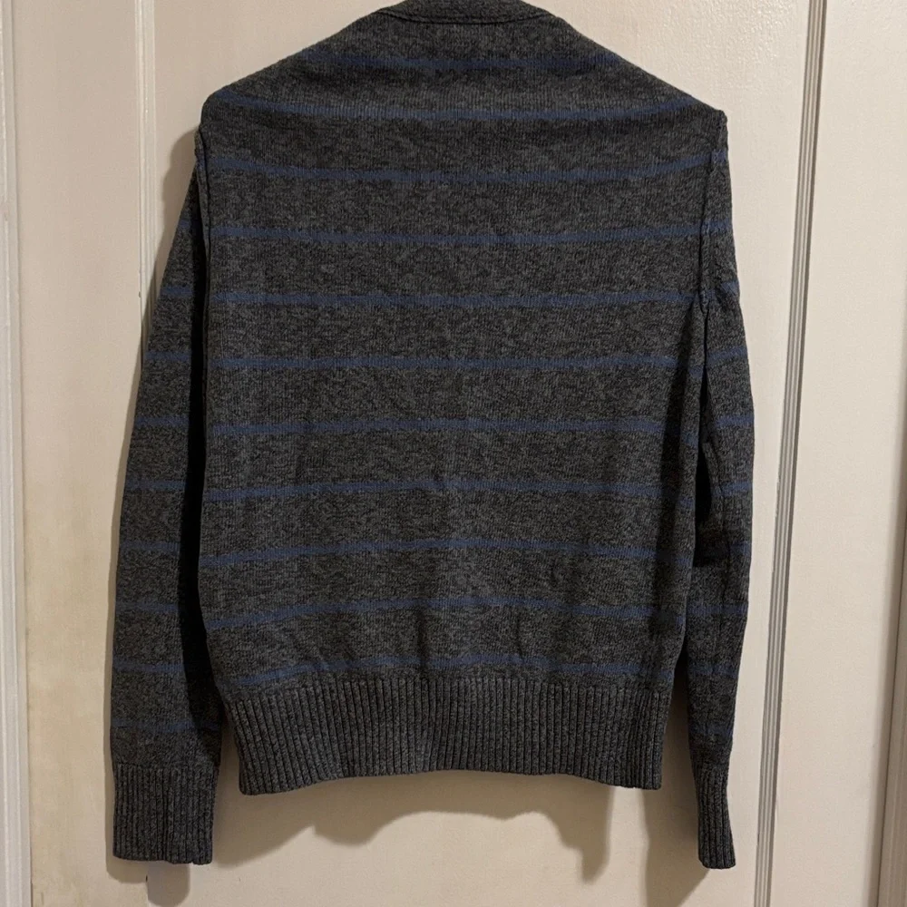 Banana Republic Gray and Blue Striped Cardigan Small Men’s